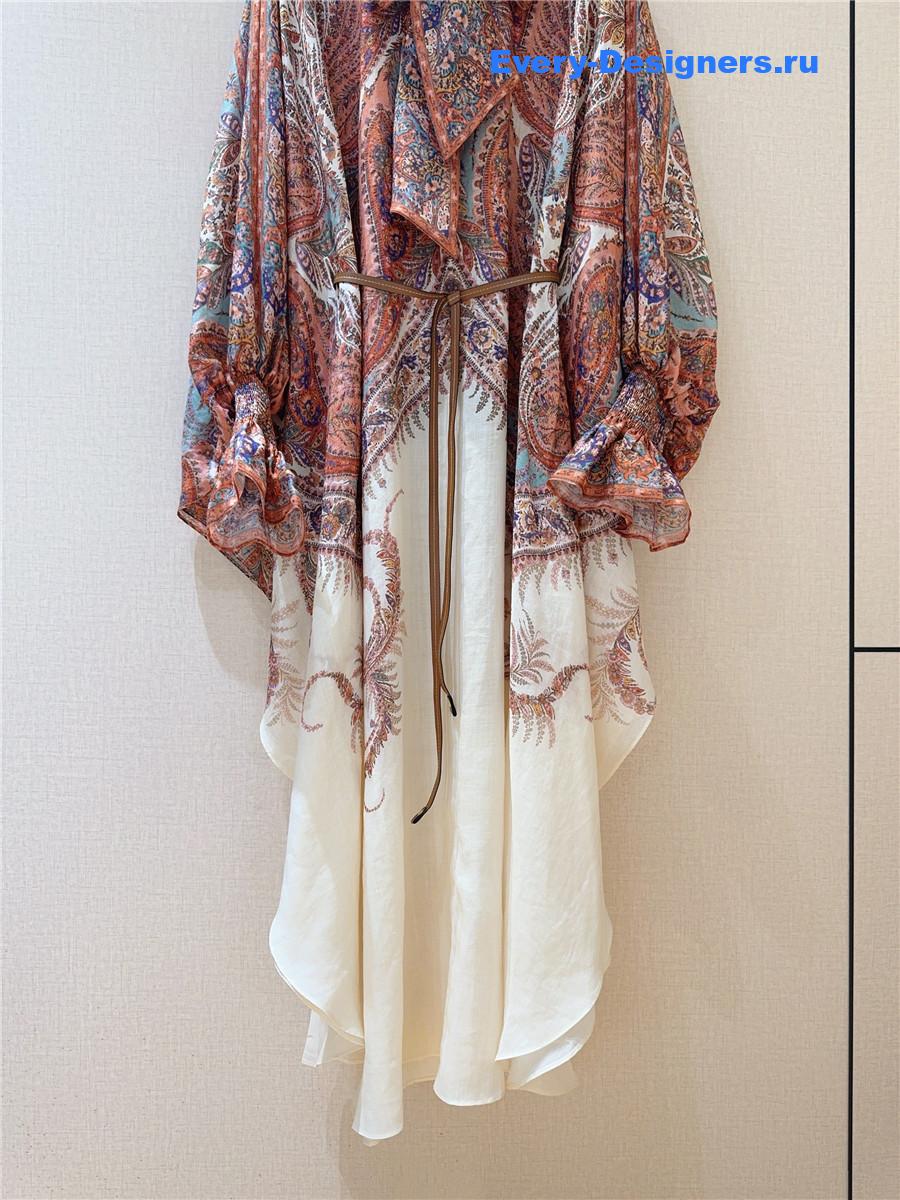 Zimm Cream Paisley Midi Dress