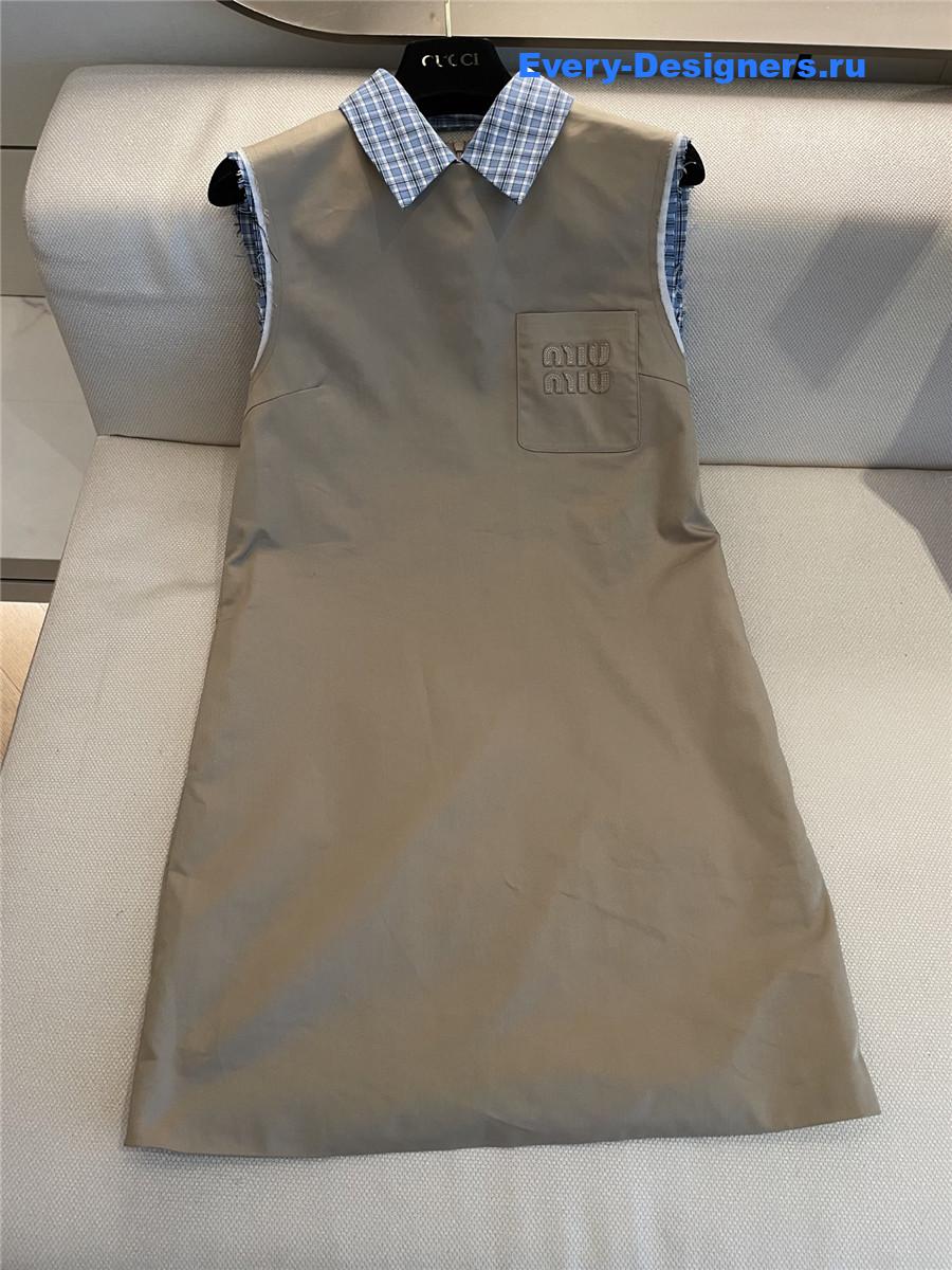 Miu Miu Khaki Sleeveless Dress