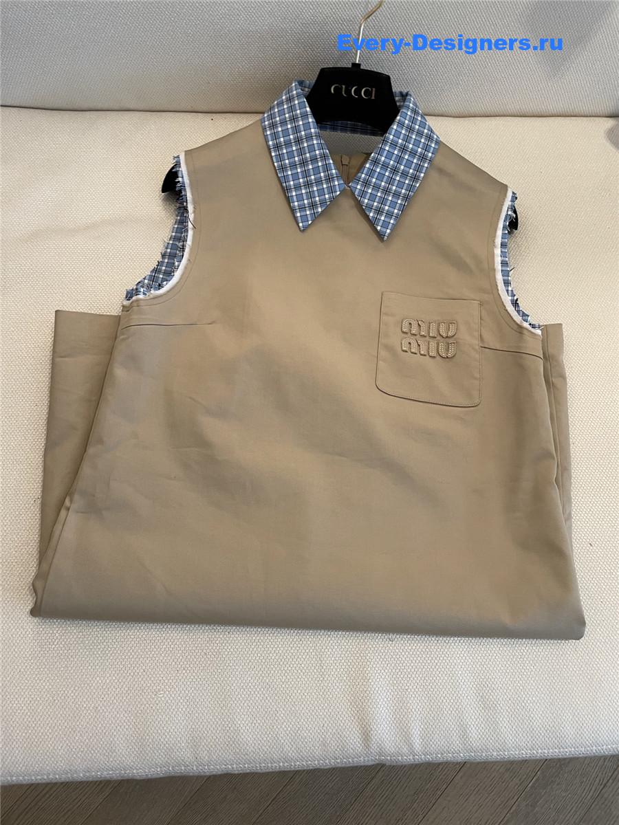 Miu Miu Khaki Sleeveless Dress