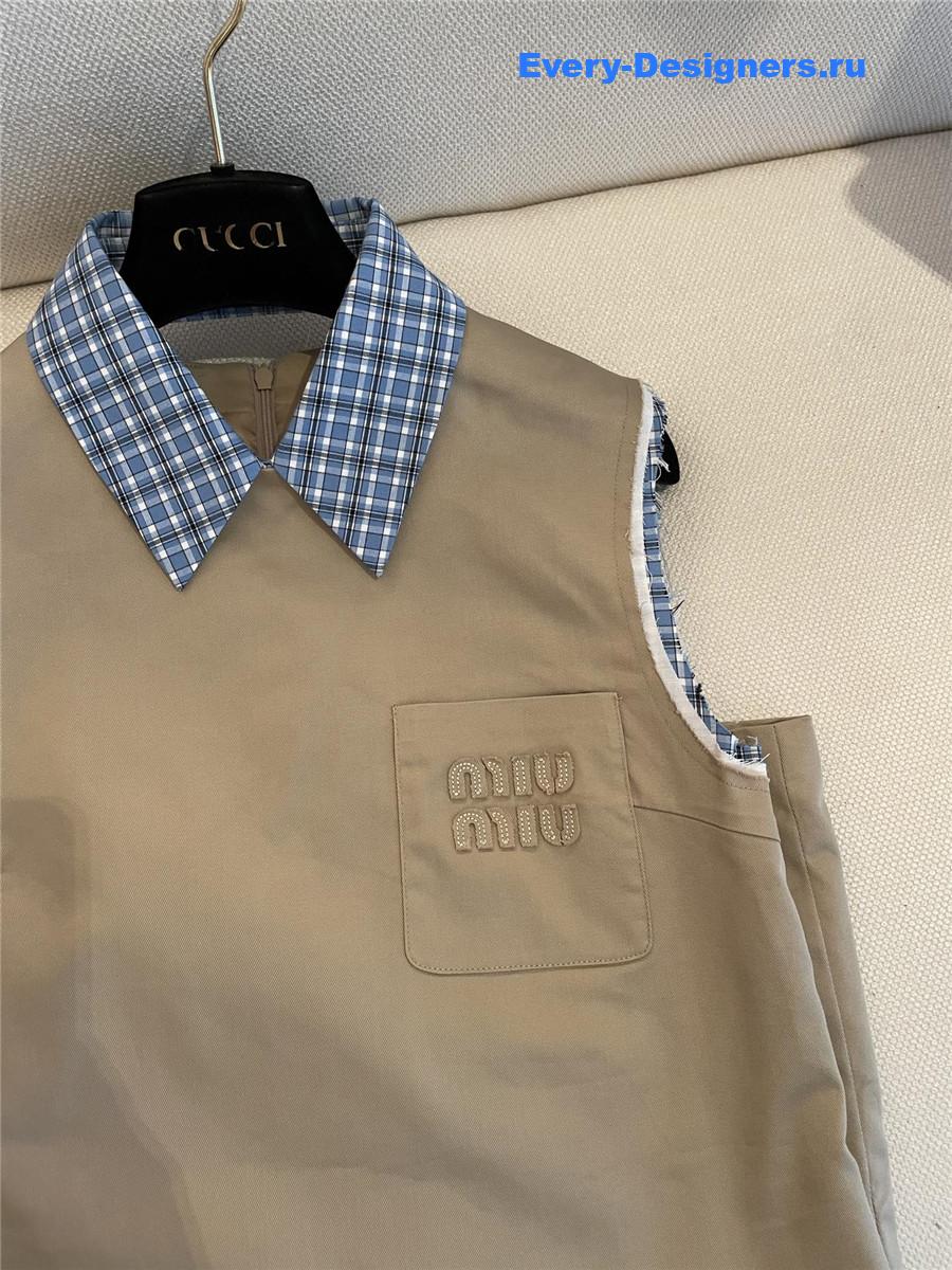 Miu Miu Khaki Sleeveless Dress