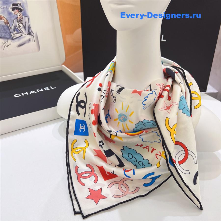 Ch**el colorful cc silk scarf