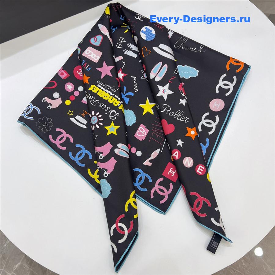 Ch**el cc print silk scarf