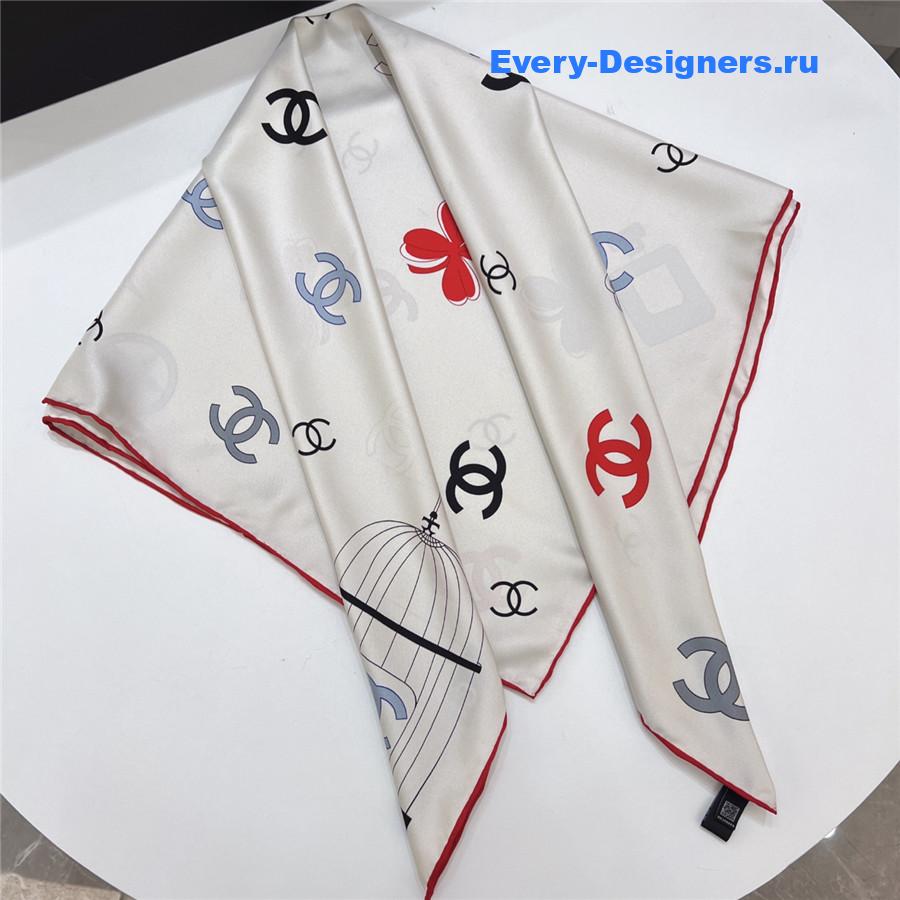 Ch**el birdcage print silk scarf