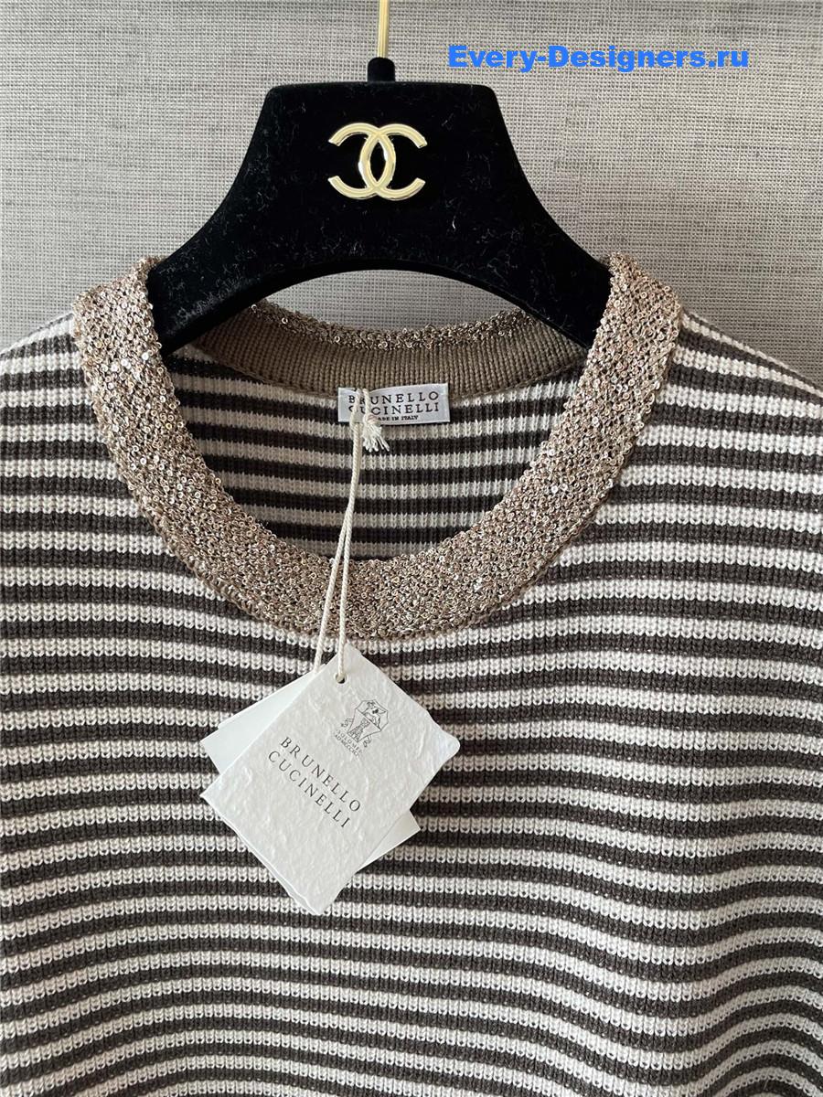 BC Dazzling Collar Striped Top