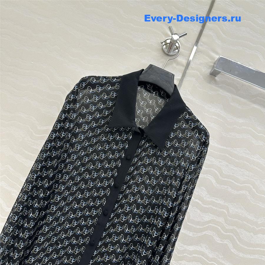 Gvc*1 gg chain print silk shirt