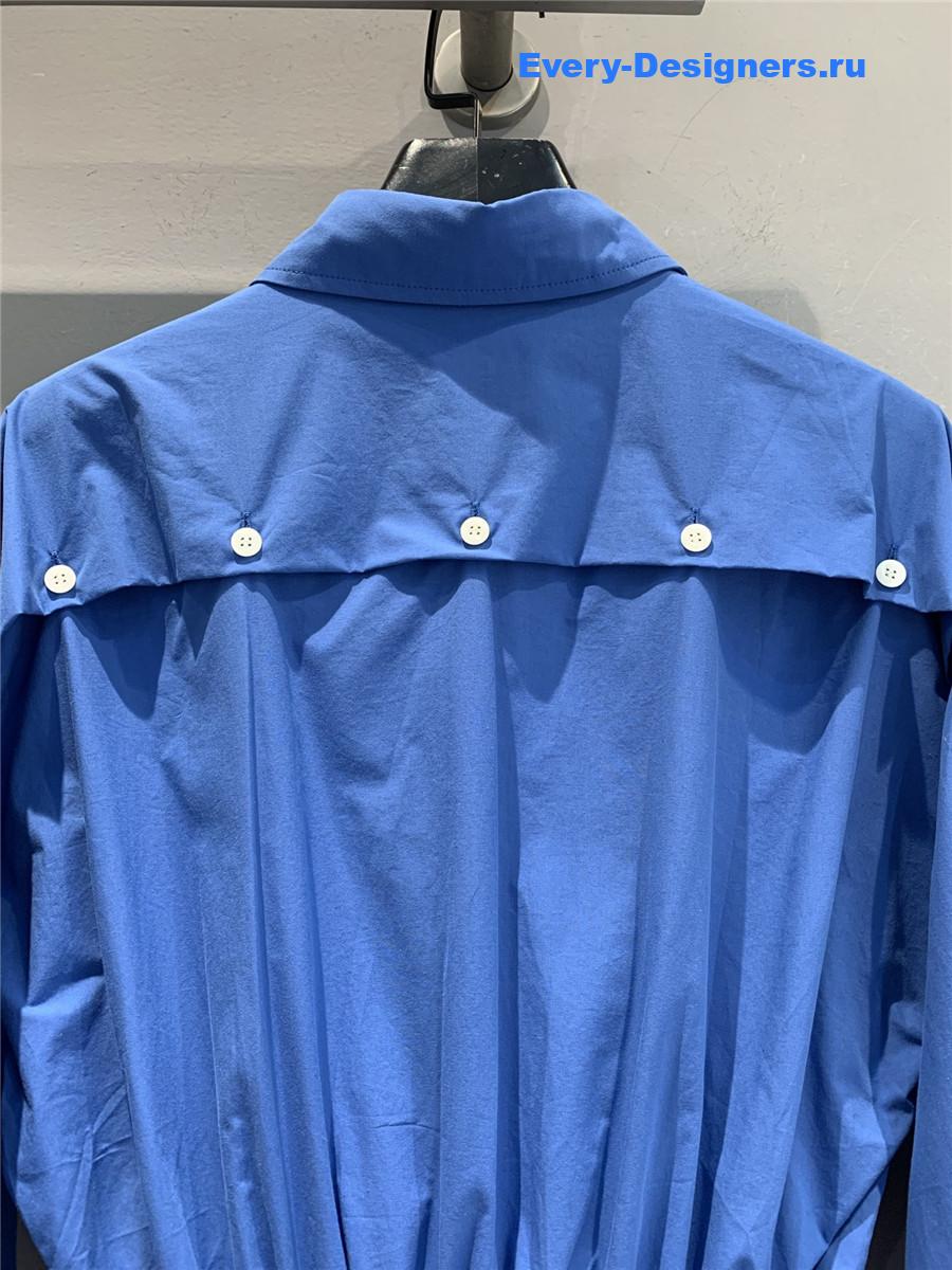 Miu Miu Blue Embroidered Shirt Dress