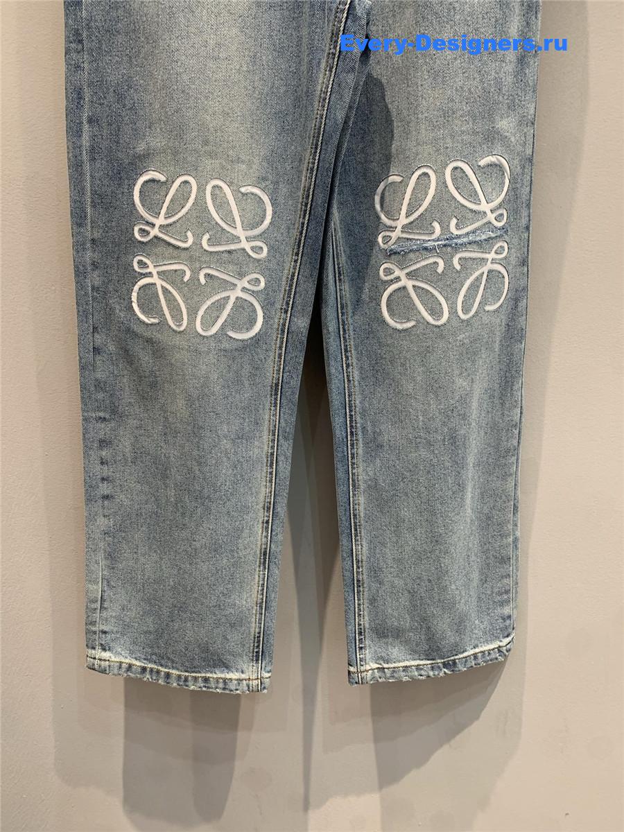 L0ew* light blue anagram jeans