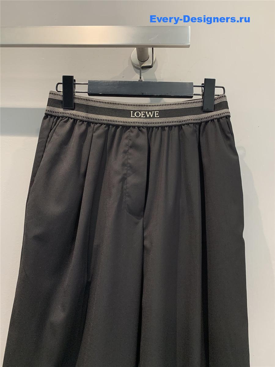 L0ew* black webbing wool trousers