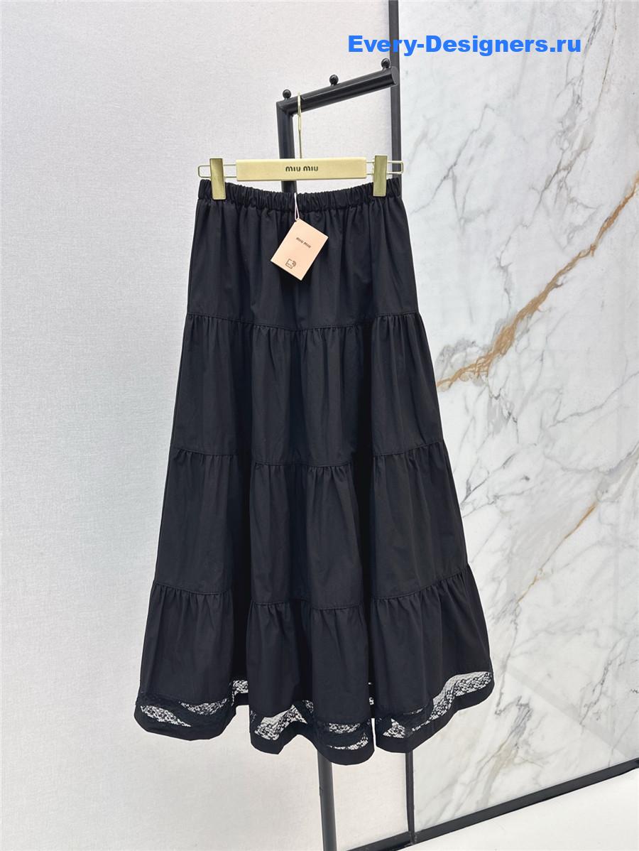 Miu Miu Black Lace Patchwork Skirt