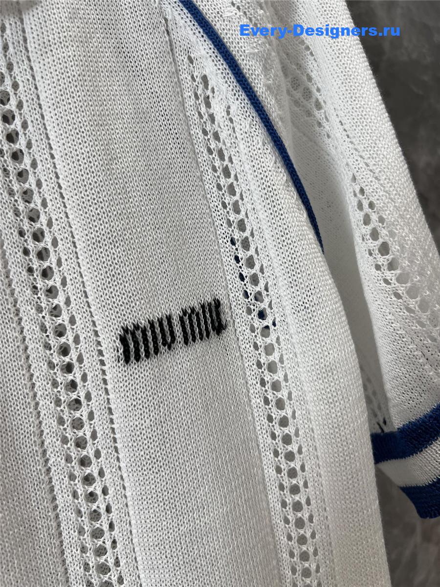 Miu Miu Hollow Lapel Polo Top
