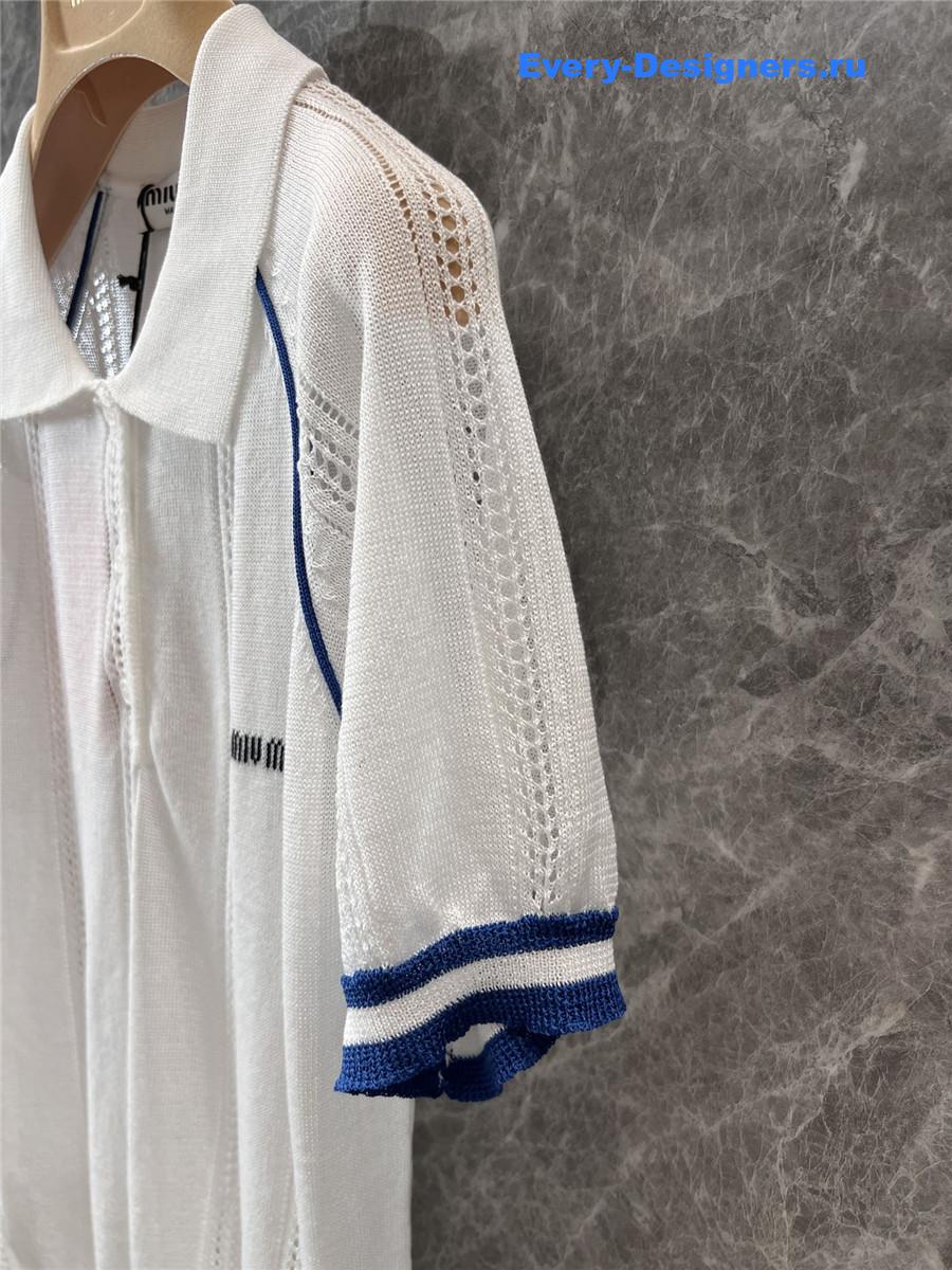 Miu Miu Hollow Lapel Polo Top