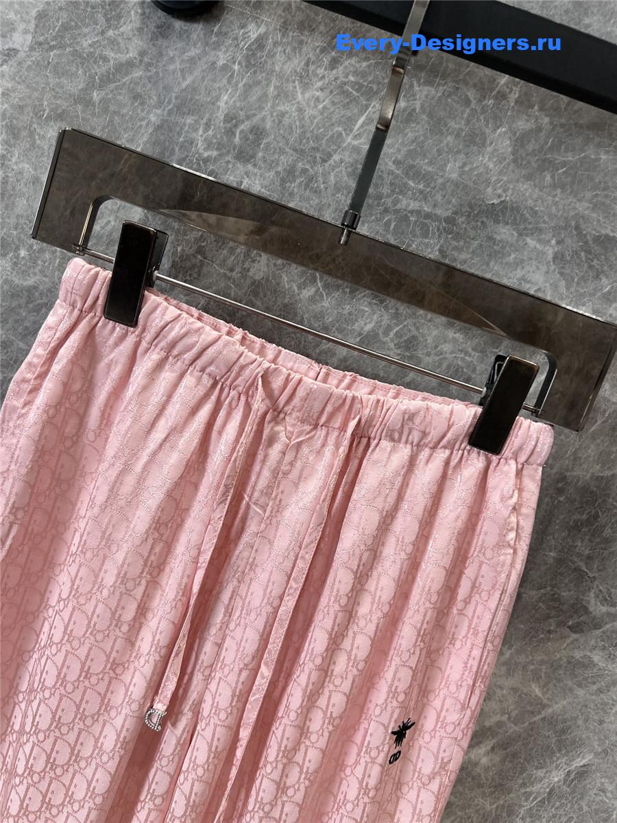 D10r bee embroidered pink trousers