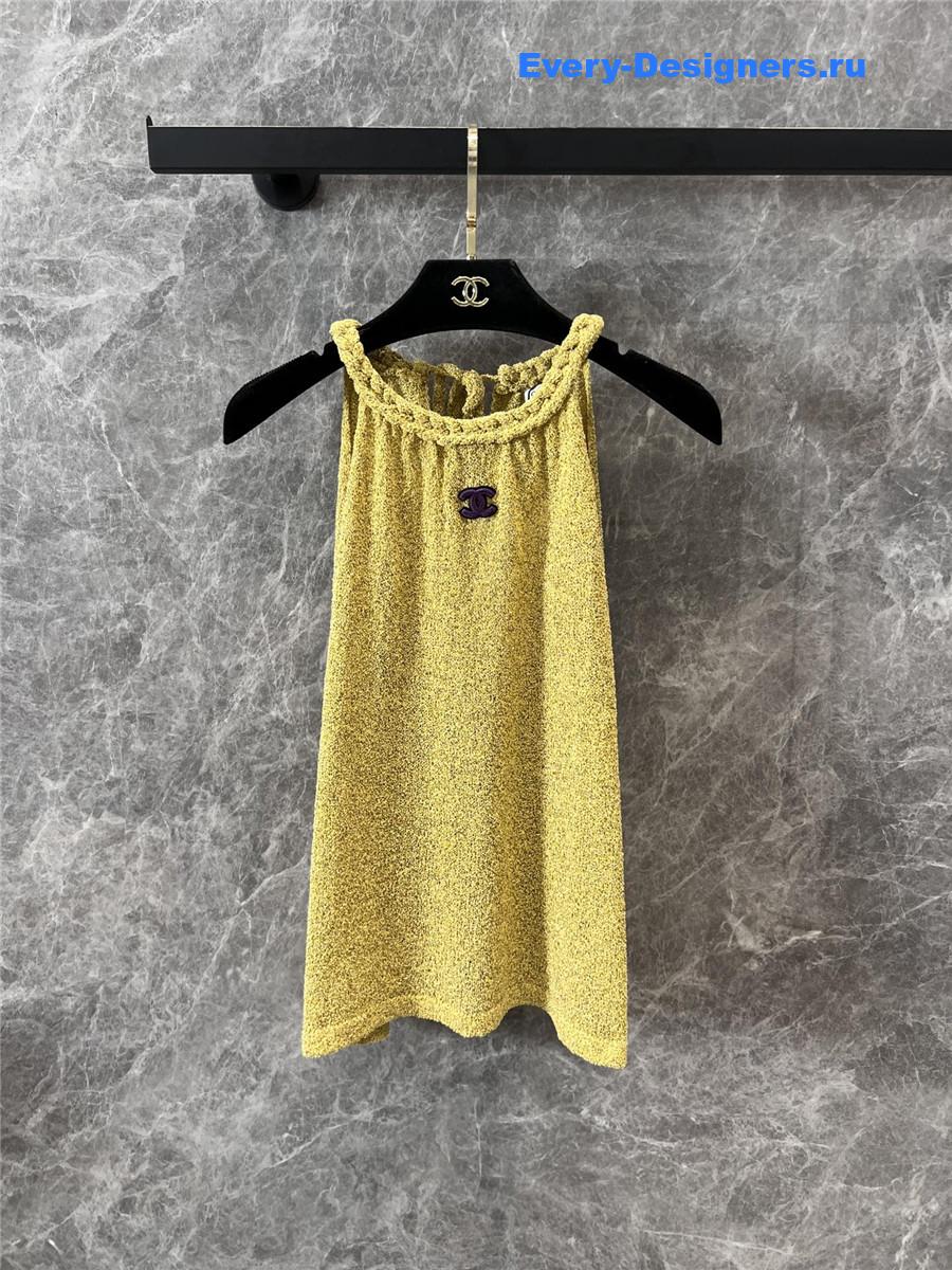 Ch**el yellow braided knit vest