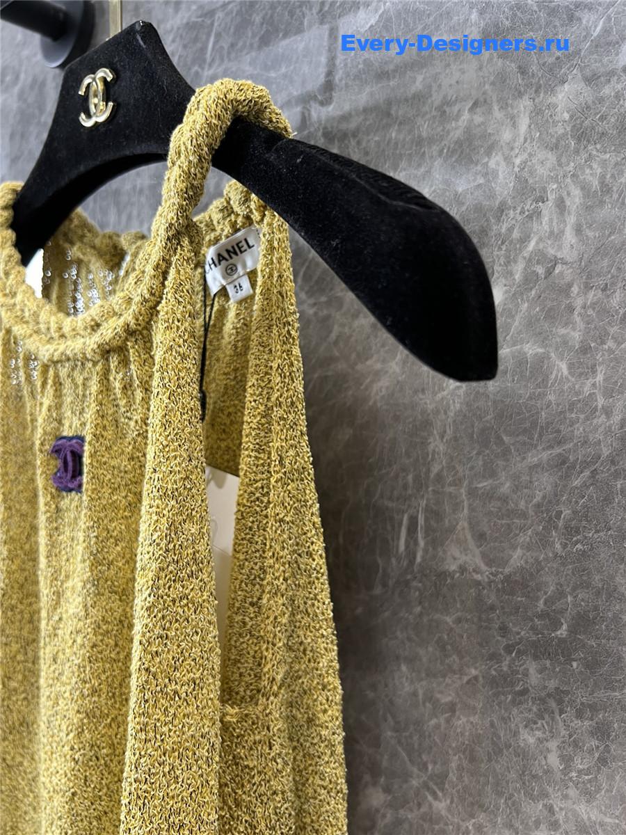 Ch**el yellow braided knit vest