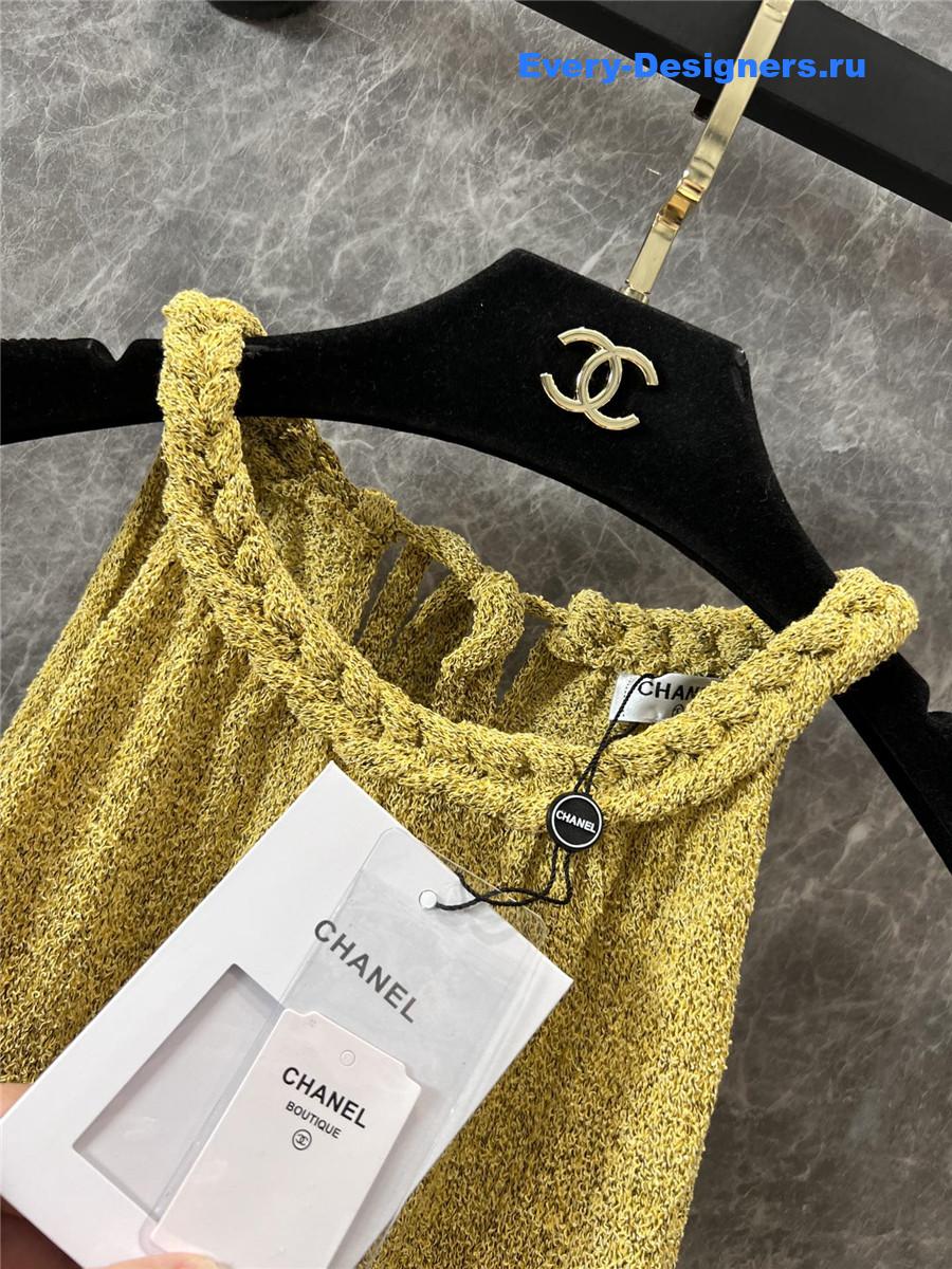 Ch**el yellow braided knit vest