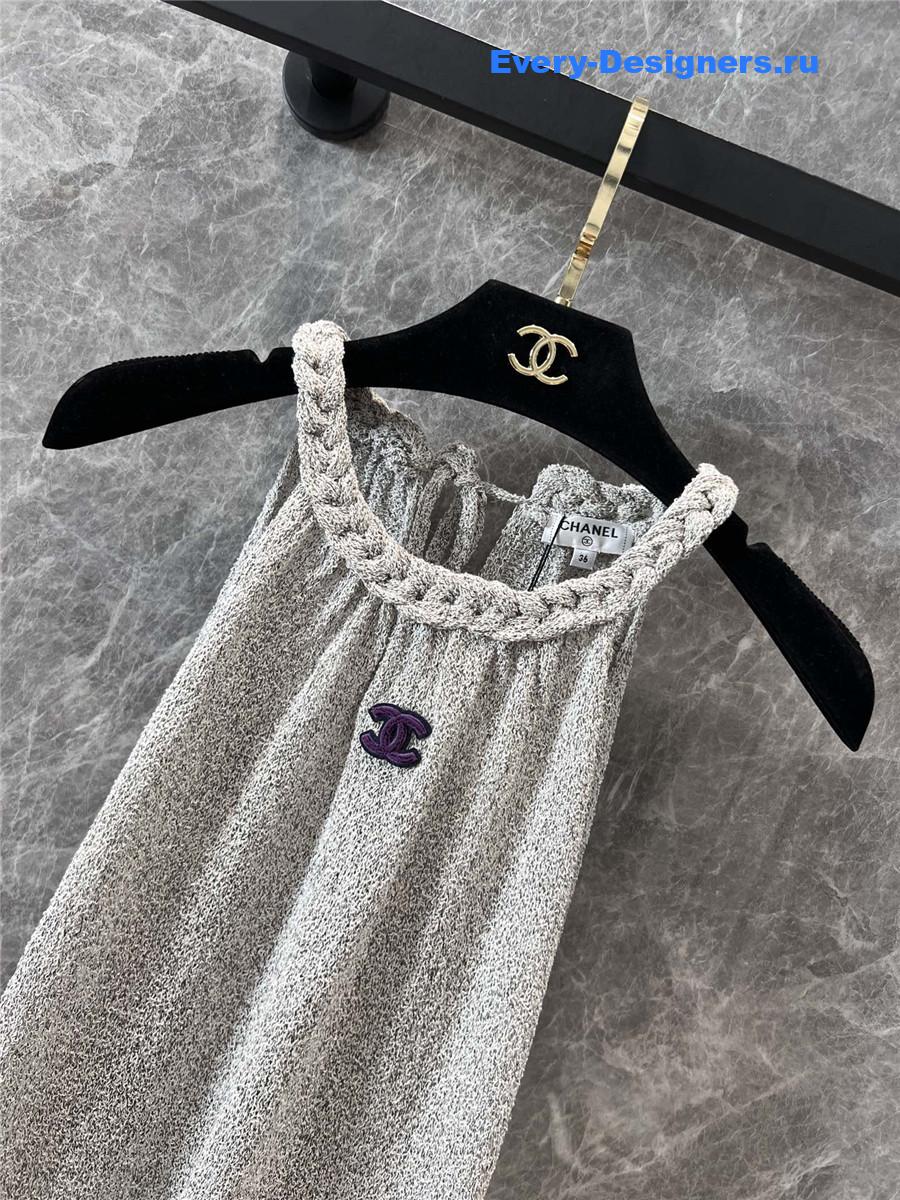 Ch**el grey braided knit vest