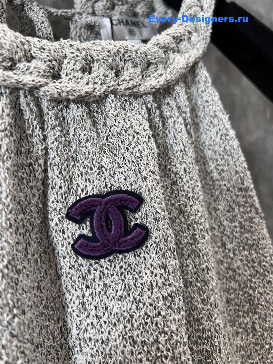 Ch**el grey braided knit vest