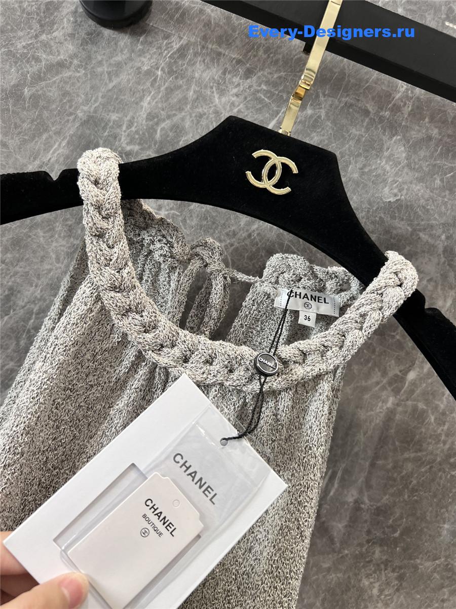 Ch**el grey braided knit vest