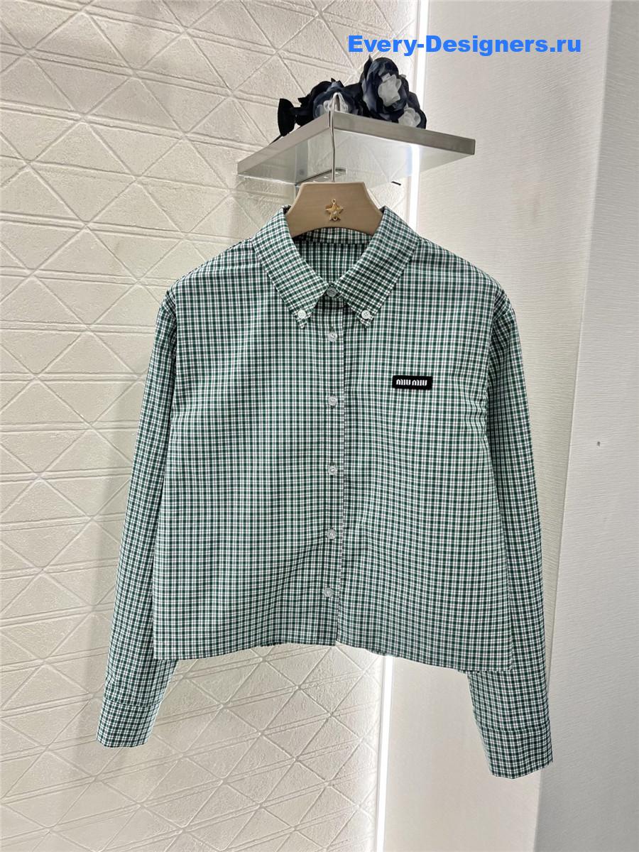 Miu Miu Emerald Checked Shirt