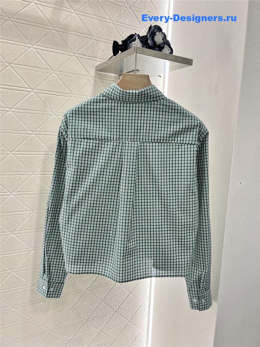 Miu Miu Emerald Checked Shirt