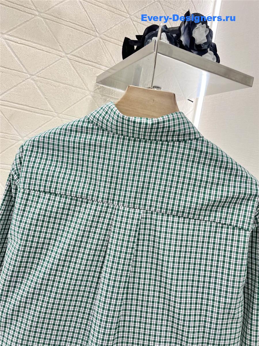 Miu Miu Emerald Checked Shirt