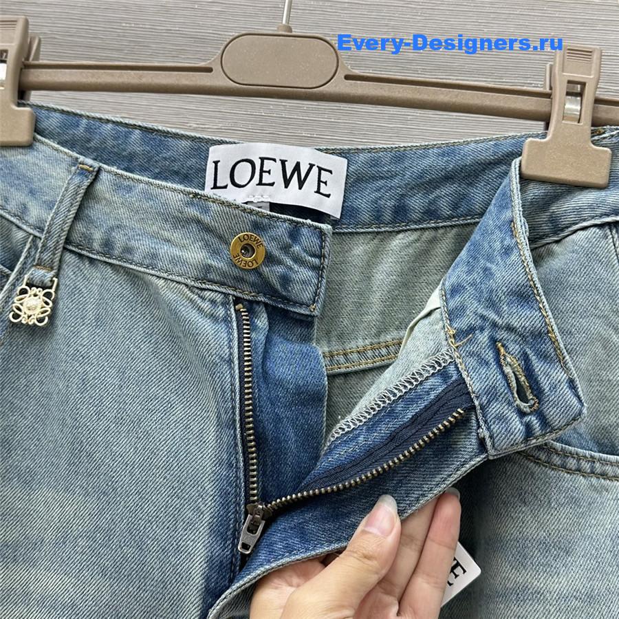 L0ew* embroidered lettering jeans