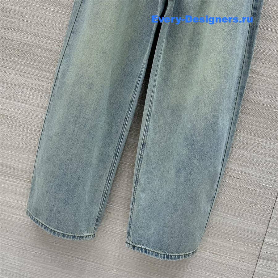 L0ew* embroidered lettering jeans