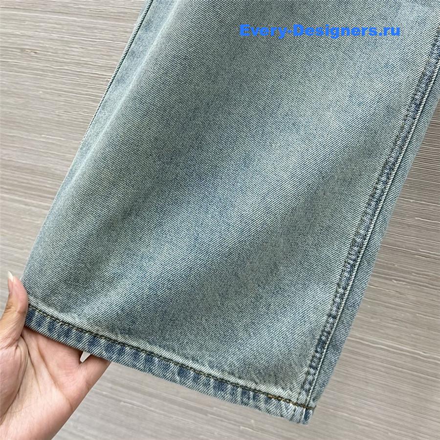 L0ew* embroidered lettering jeans