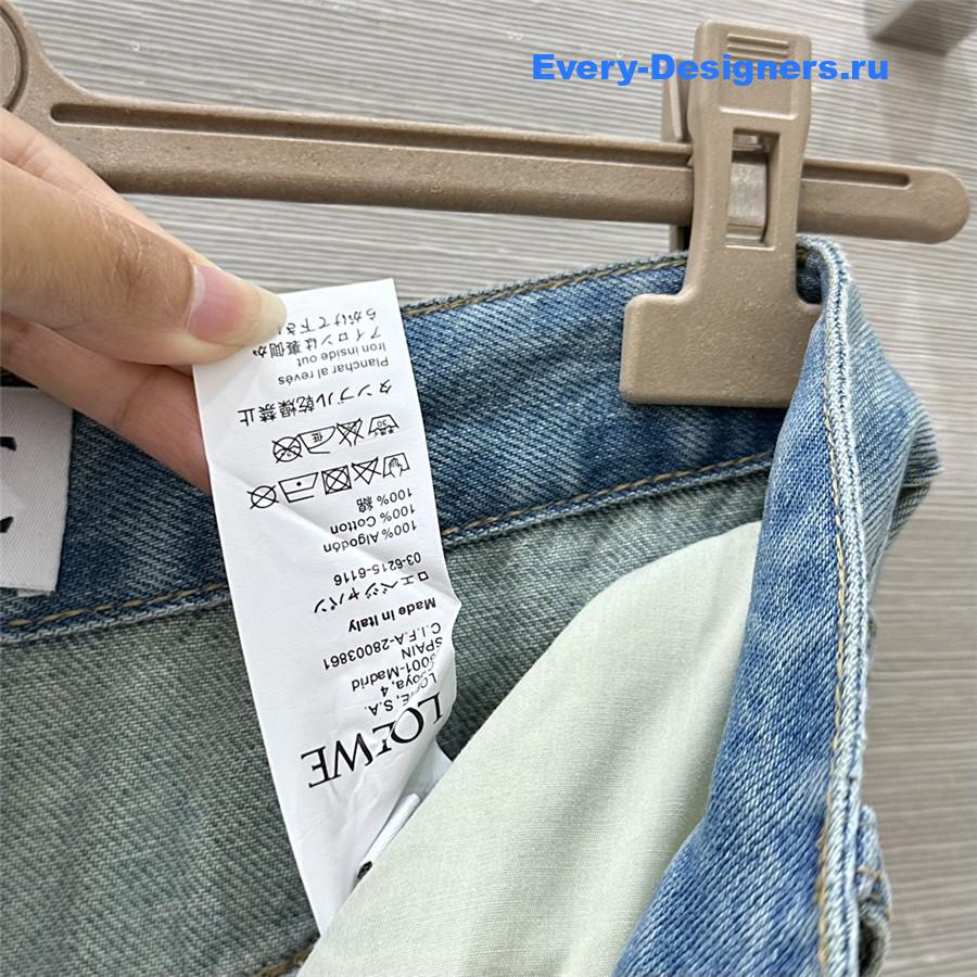 L0ew* embroidered lettering jeans