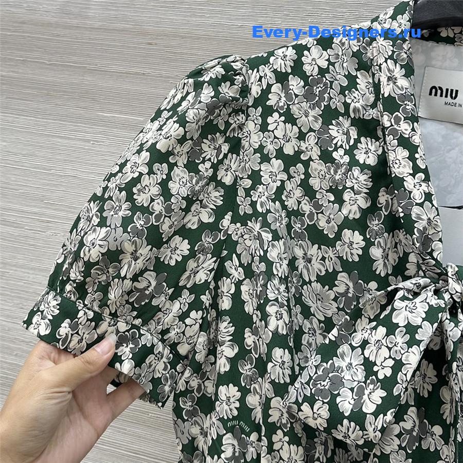 Miu Miu Floral Puff Sleeve Dress