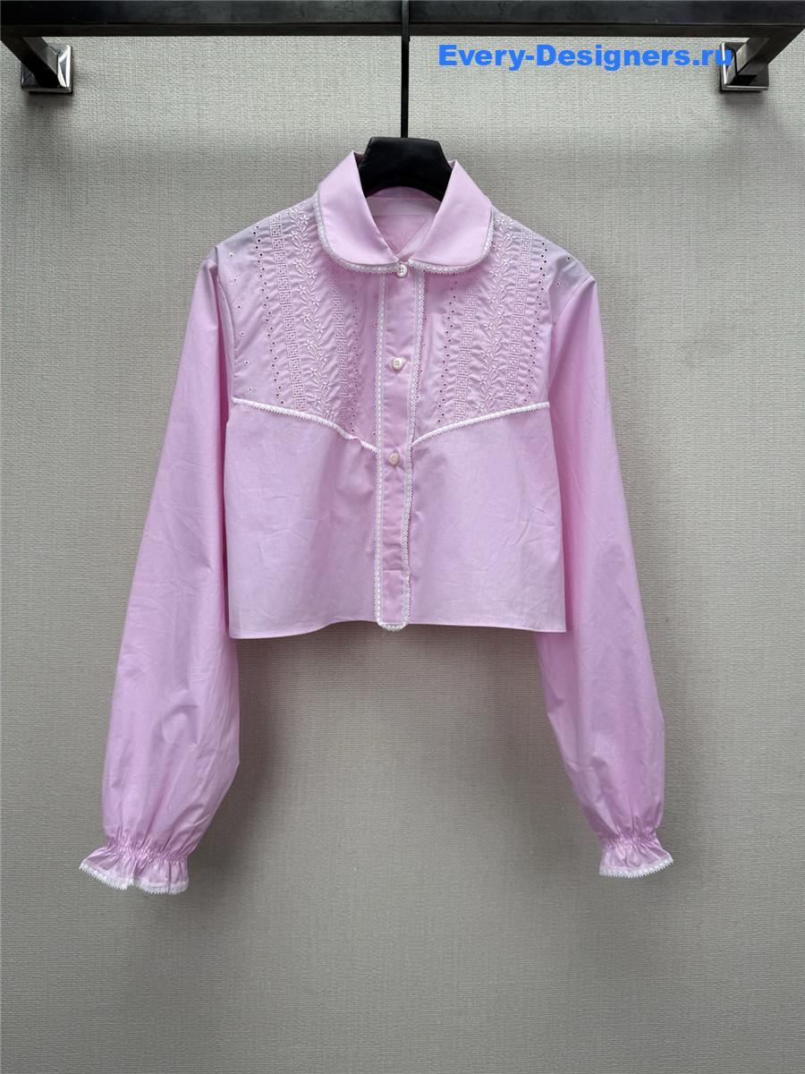 Pra*a pink embroidery shirt