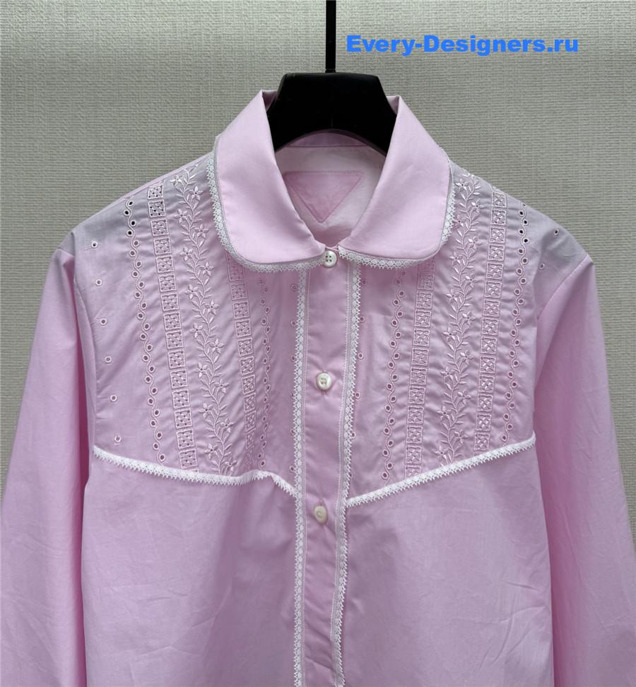 Pra*a pink embroidery shirt