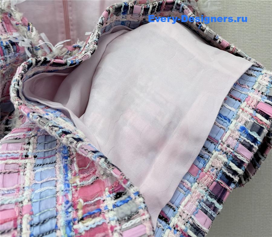 Ch**el pink tweed vest dress