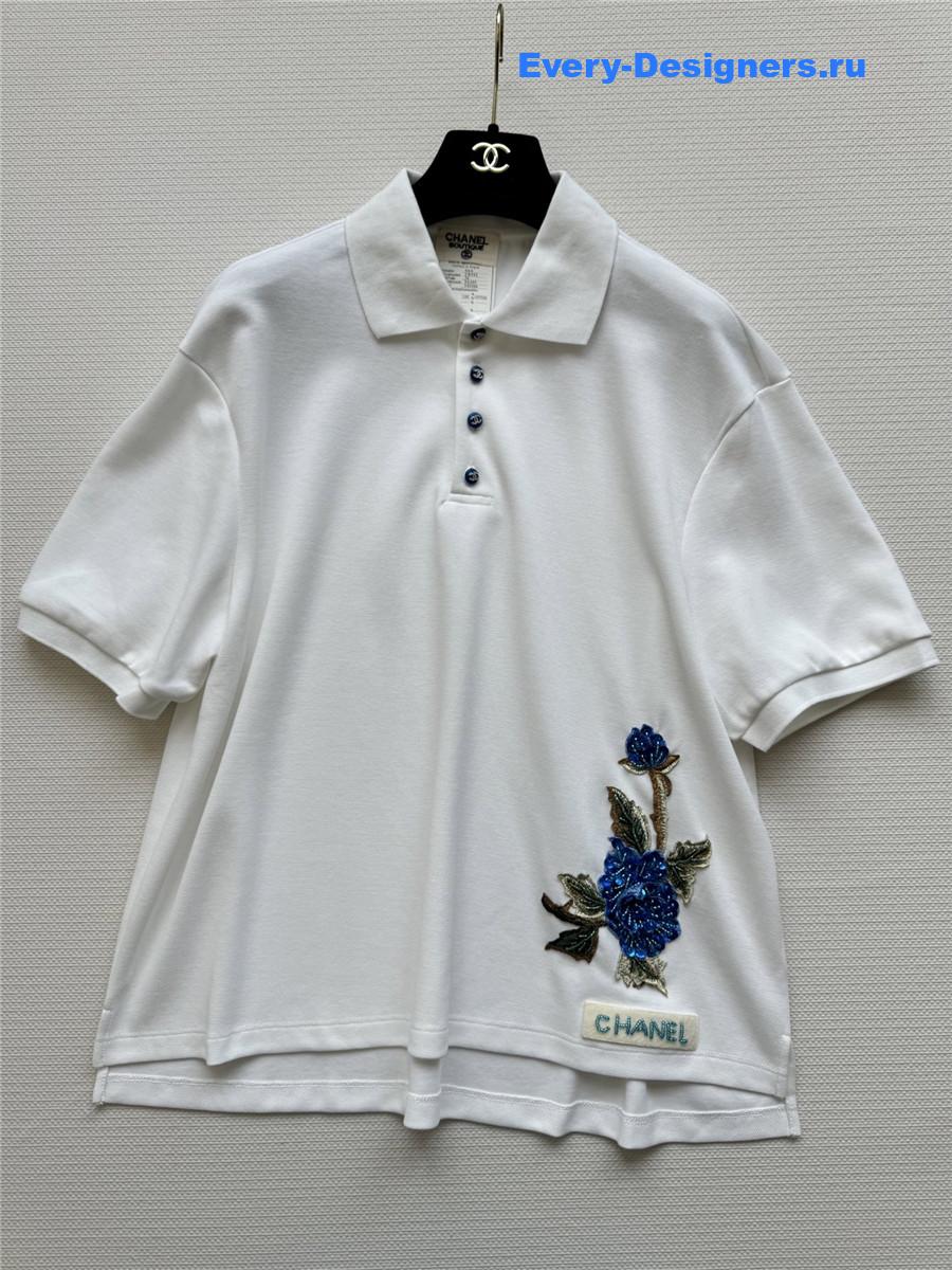 Ch**el beaded logo polo shirt