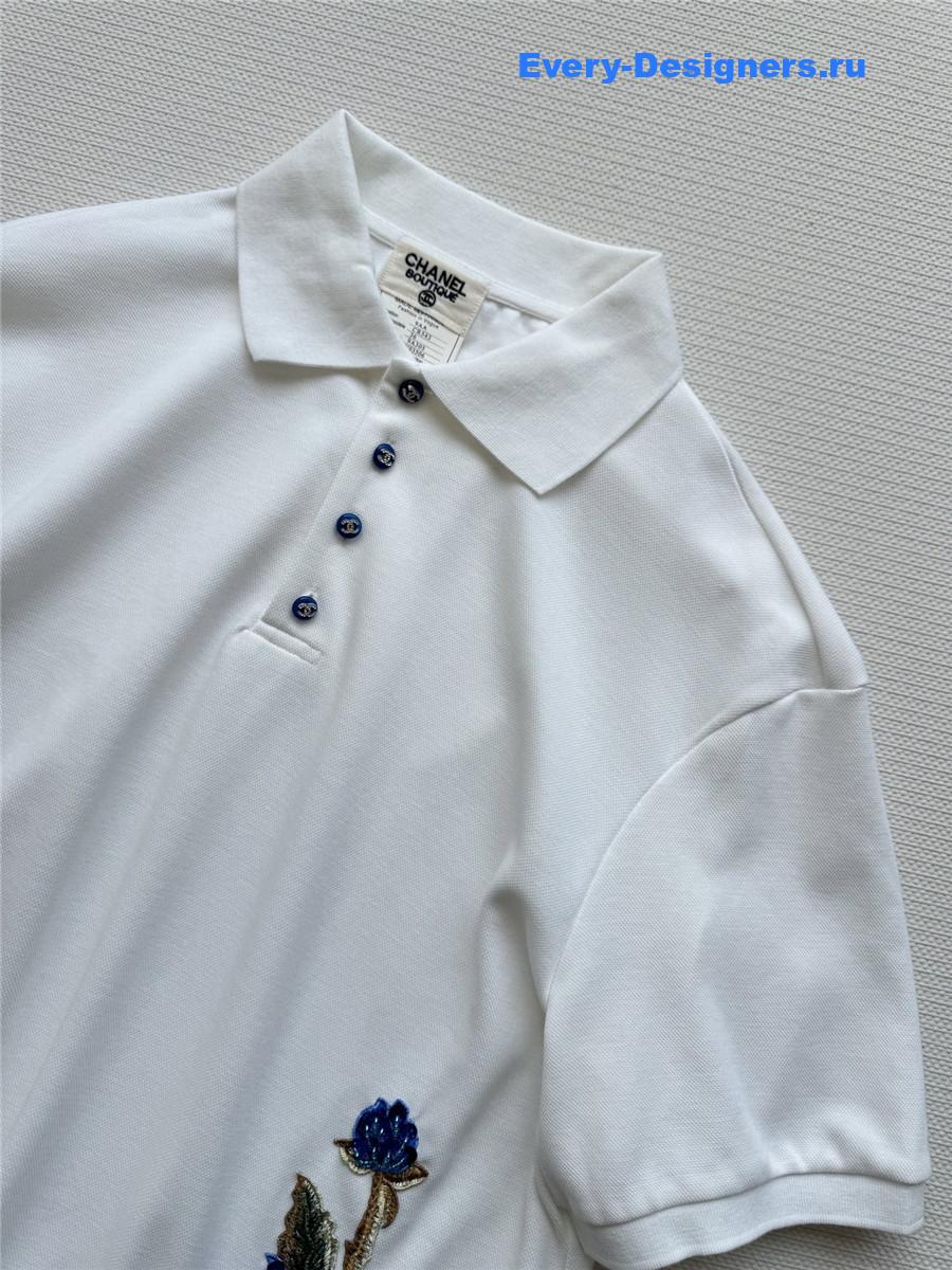 Ch**el beaded logo polo shirt