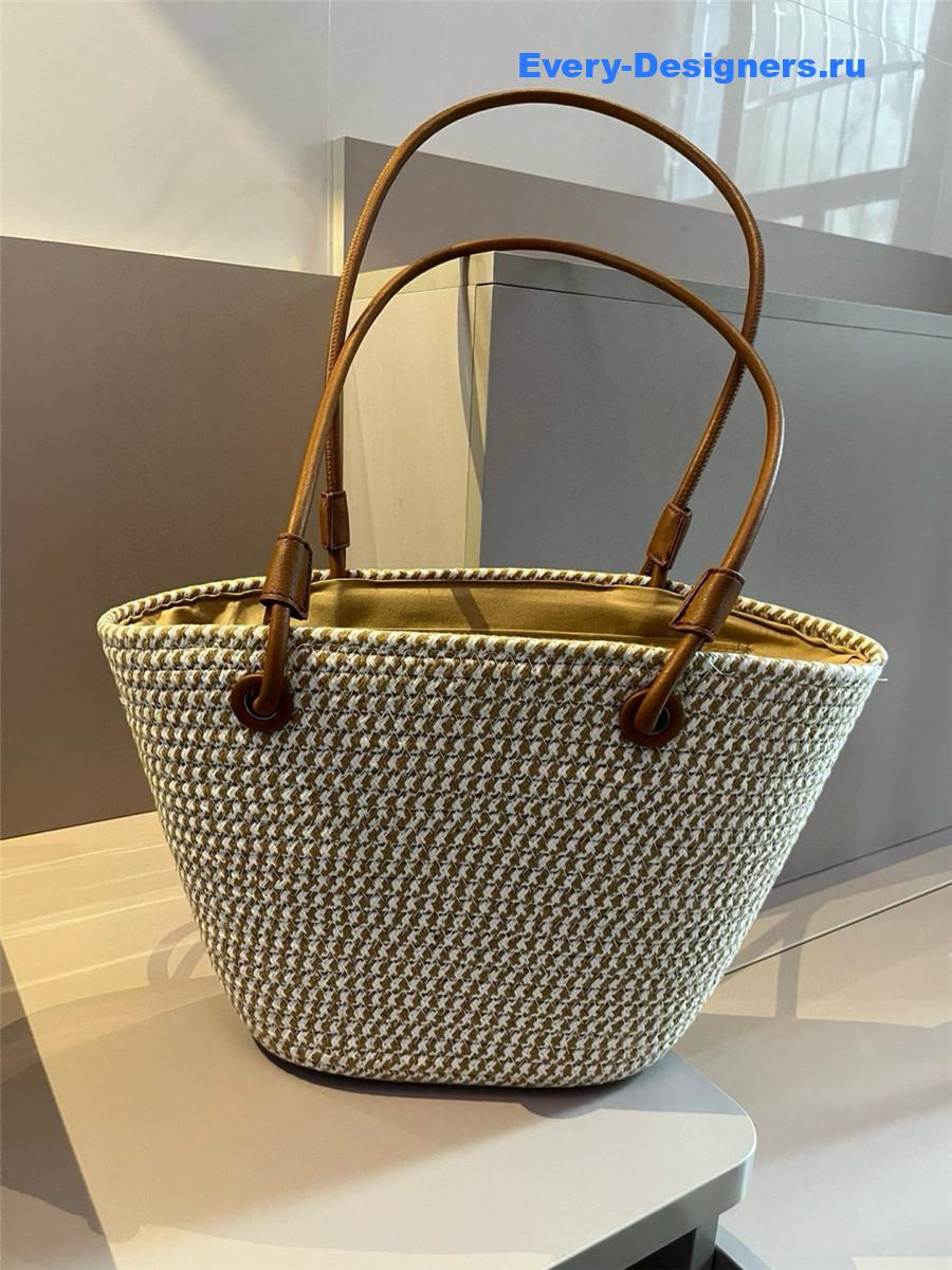 L0ew* beige woven shoulder bag