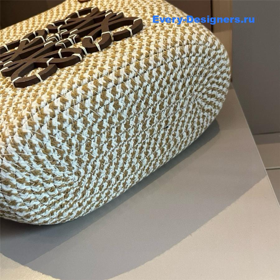 L0ew* beige woven shoulder bag