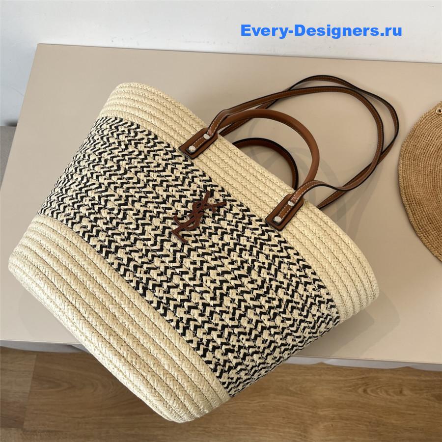 Sa1nt Lau*nt raffia tote