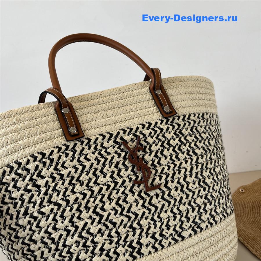 Sa1nt Lau*nt raffia tote