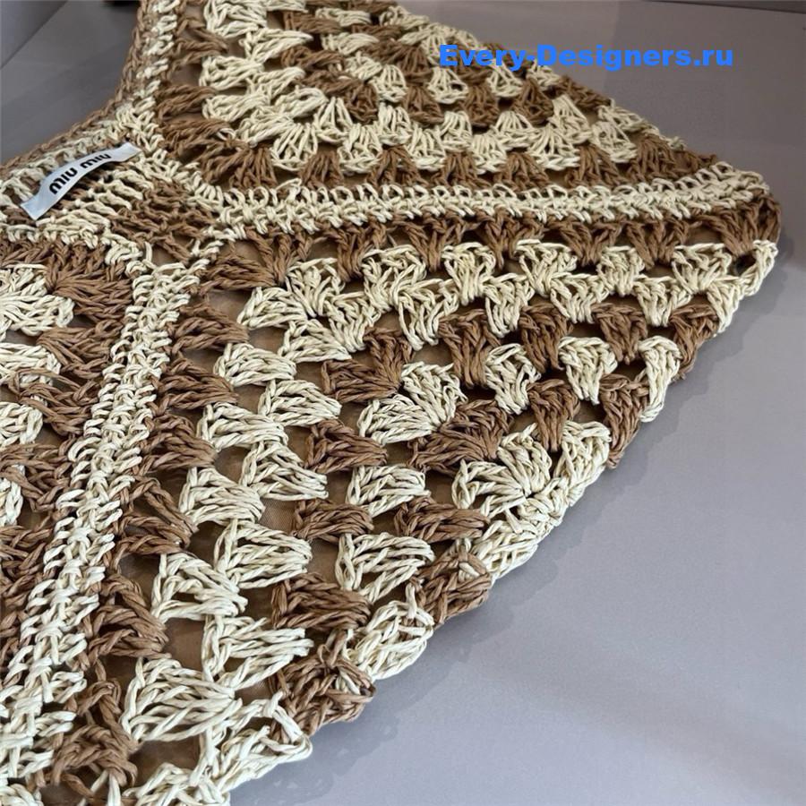 Miu Miu Woven Straw Crochet Bag