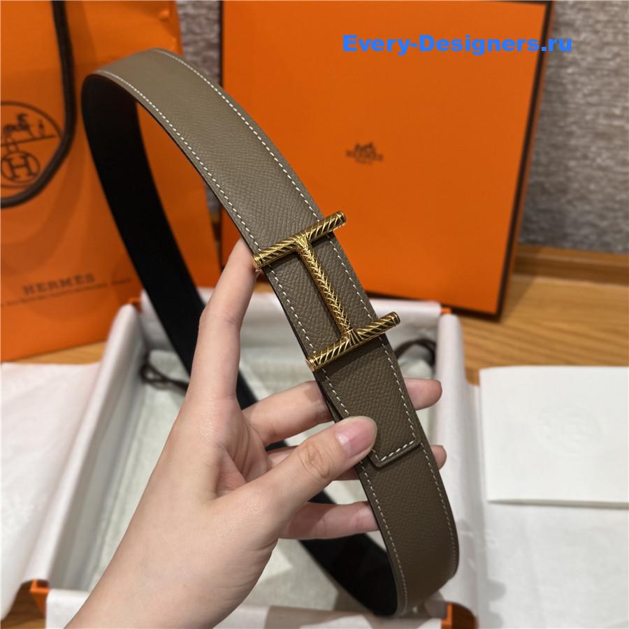 H**me5 hisseo grey leather belt