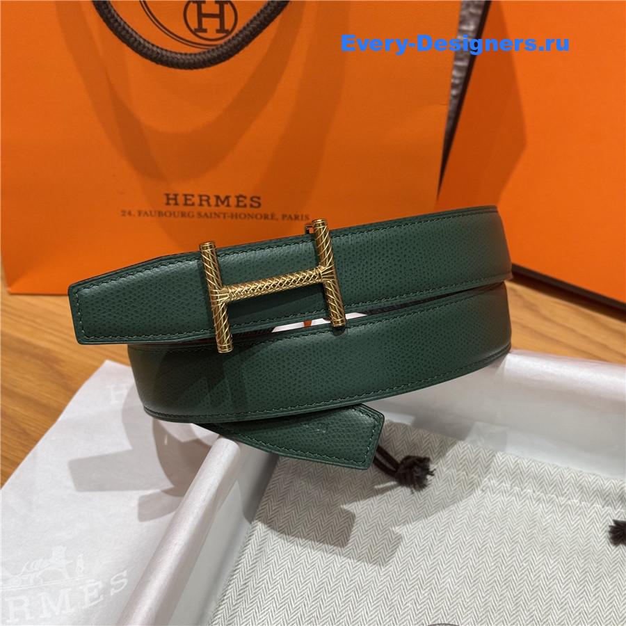 H**me5 hisseo green leather belt