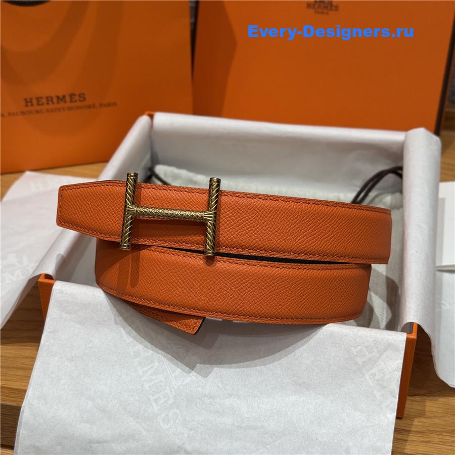 H**me5 hisseo orange leather belt