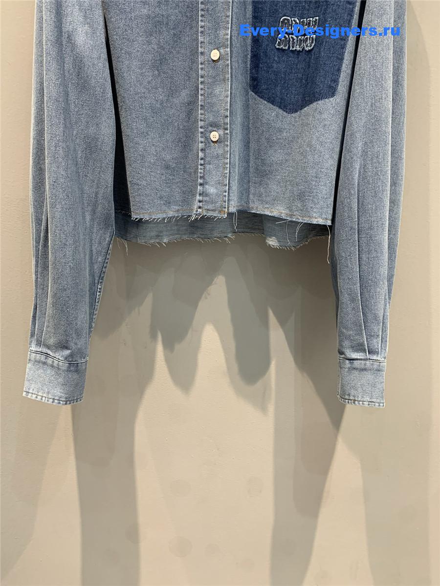 Miu Miu Cropped Denim Shirt