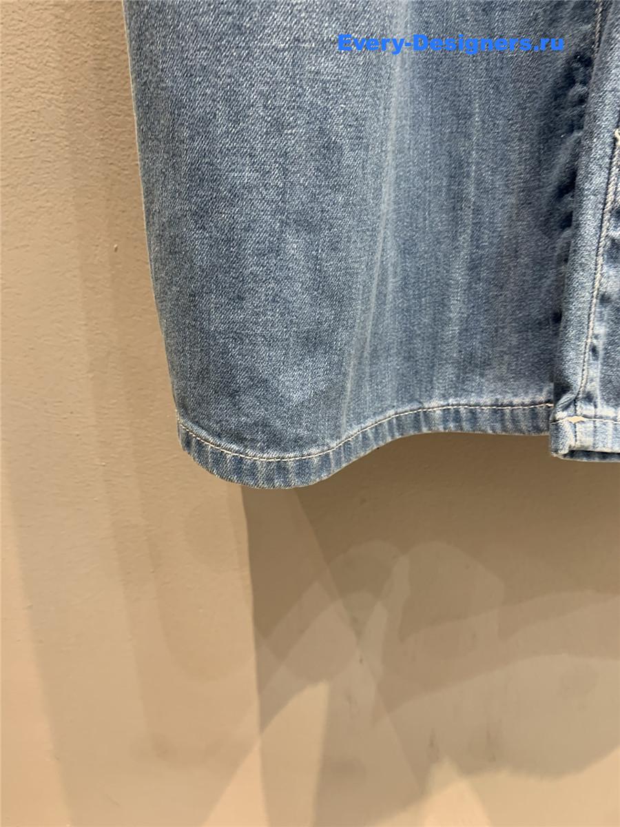 Miu Miu Light Blue High-Waist Wide-Leg Jeans