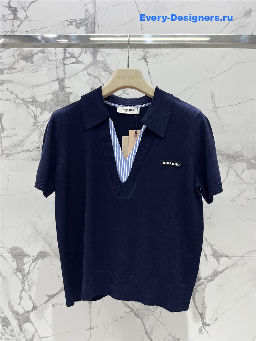 Miu Miu Navy Polo Sweater