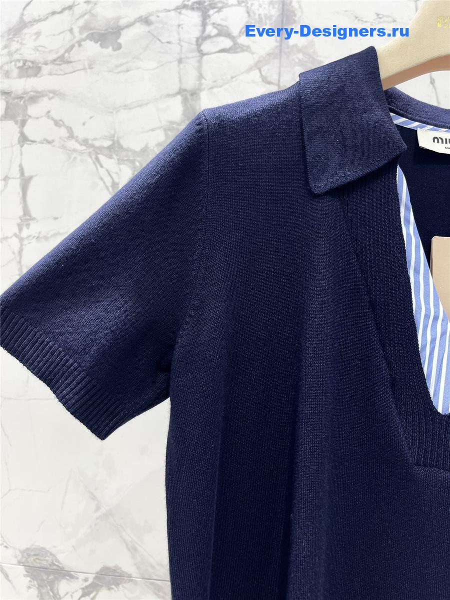 Miu Miu Navy Polo Sweater