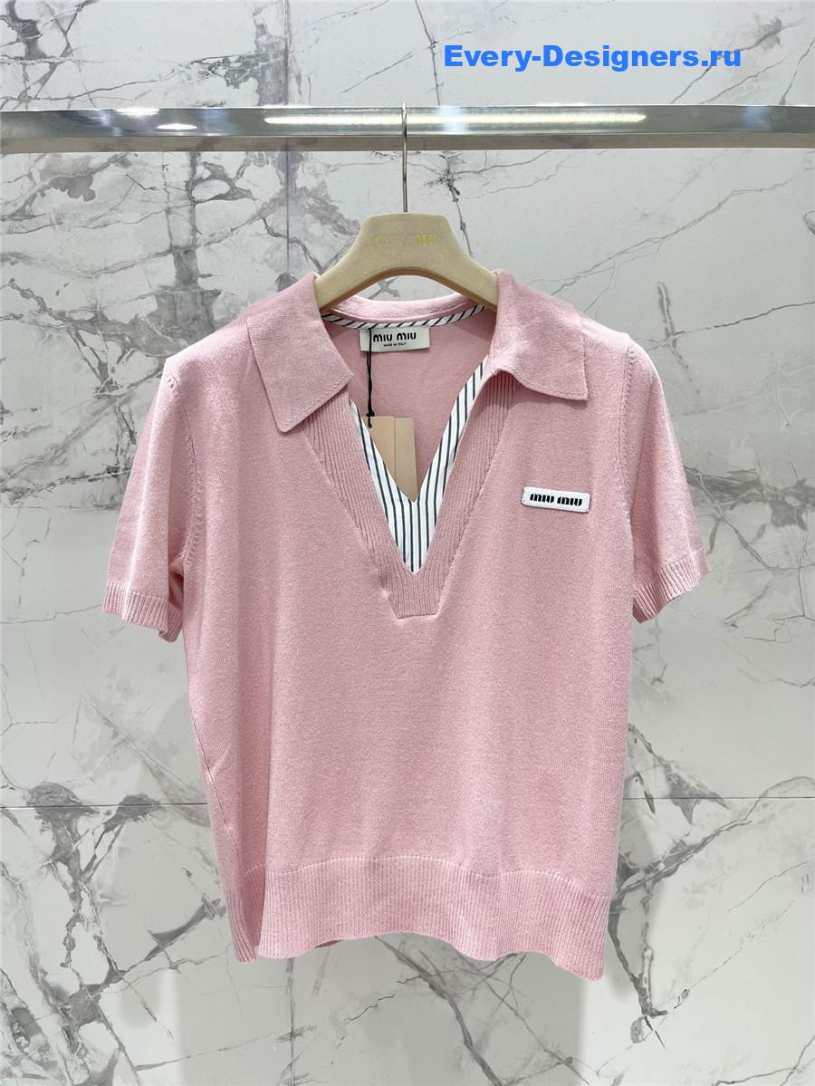 Miu Miu Pink Polo Sweater