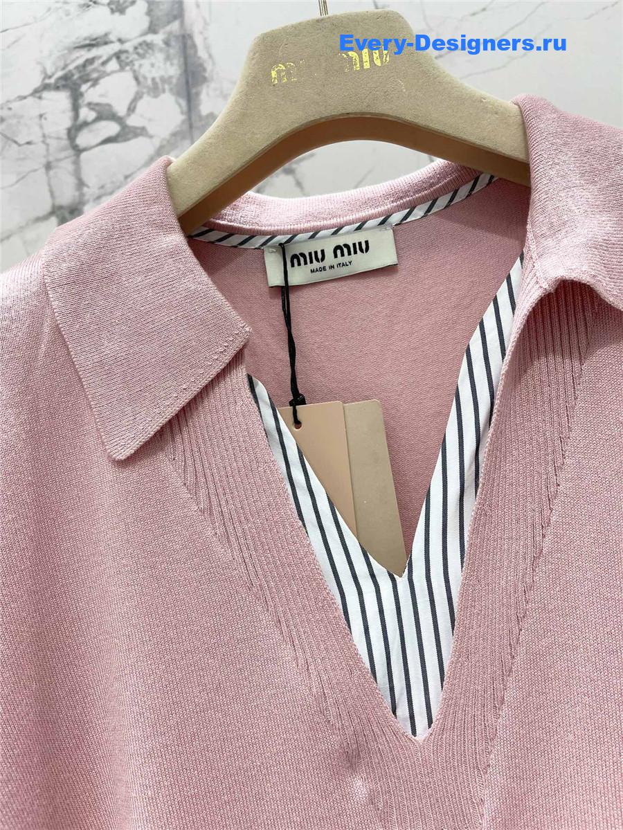 Miu Miu Pink Polo Sweater