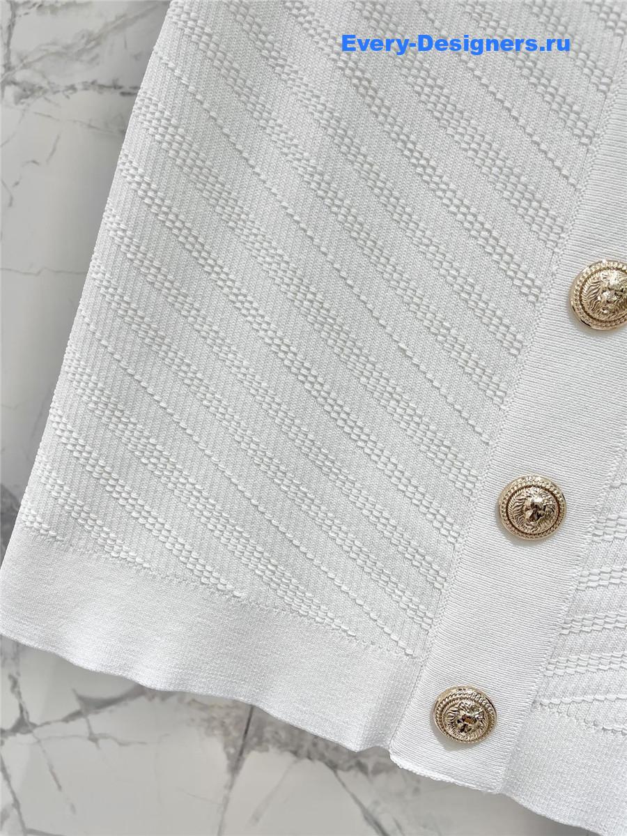 Balmain White Knitted Skirt